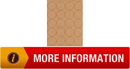 Major 12 SHEETS 240 2 Blank Round Circle Brown KRAFT Stickers for Inkjet Laser Printers. Size 81/2x11 Standard Sheets